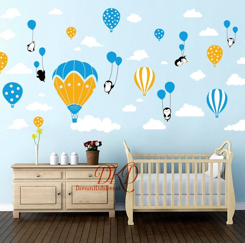 Hot Air Balloons Wall Decals Could Decals Balloons wall Etsy