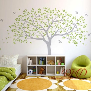 Stammbaum Aufkleber, Baum Wandtattoos für Kinderzimmer, Vinyl Aufkleber Wandkunst, Wanddekoration-DK271
