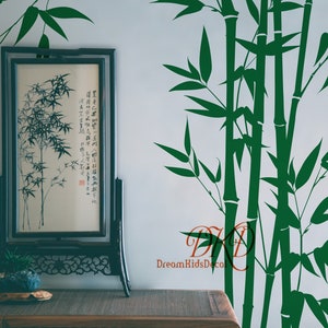 Bamboo Wall Decal Home Decor Mural-Asian Bamboo Decals, Nature, Chinoiserie Vinyl Wall Decal sticker bamboo wall art for Living room-DK434