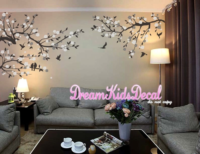 flower wall decal-DK211 wall decals living room Cherry Blossoms Wall Decal wall sticker Nursery Wall Decal