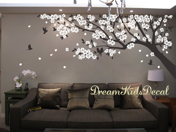 Decorazione murale nei toni del grigio e tortora con fiori 157,5x66,5