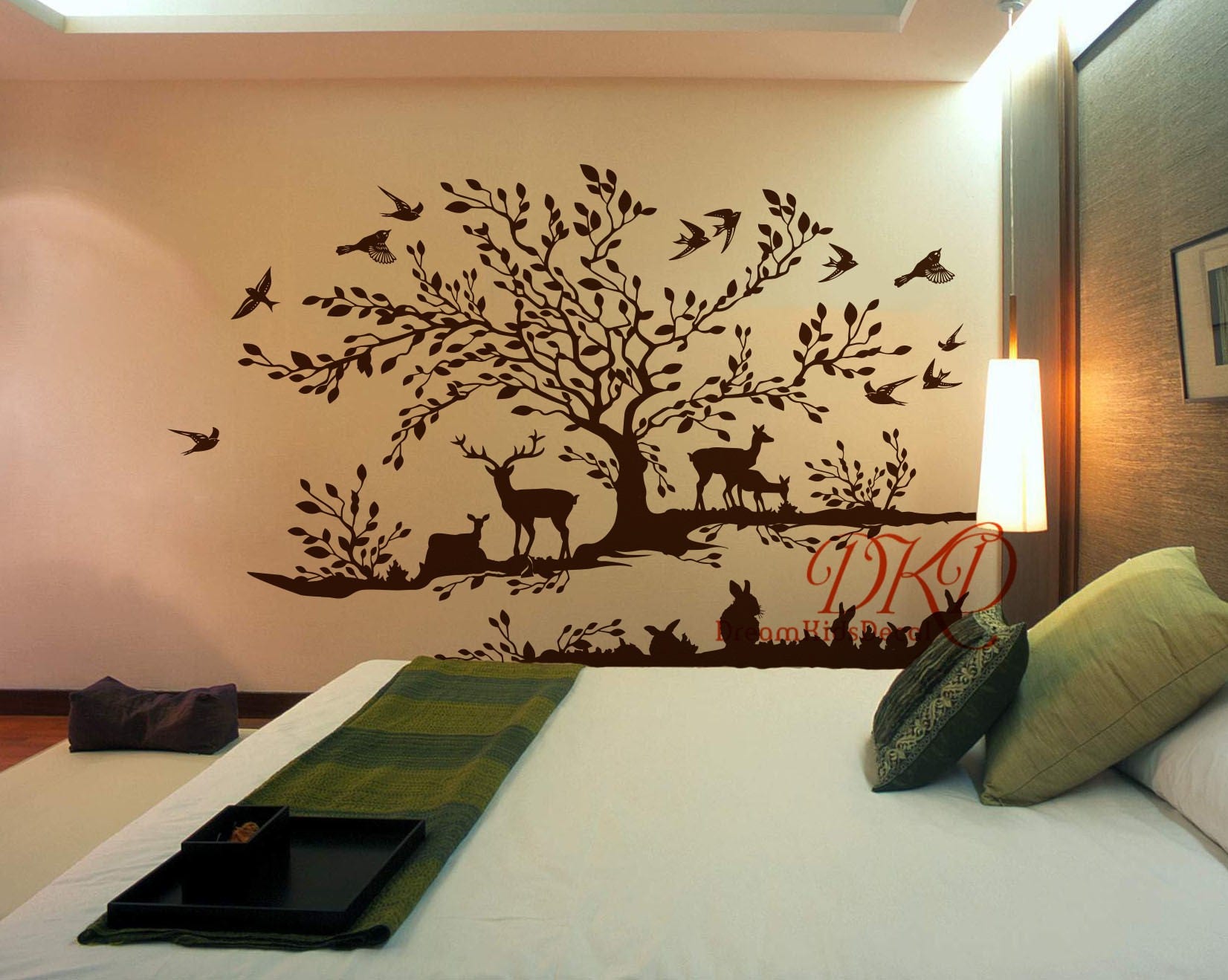 Tree Wall Decal Woodland Wall Decor Grey Birch Tree With Etsy