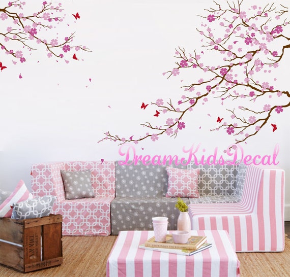 Decala da parete per soggiorno, Vivaida murale, Adesivi da parete per  ragazza baby room, fiorirosa, Decals a parete Albero-Fiori di ciliegio  Albero-DK239 -  Italia