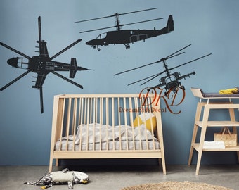 Airplanes wall decal, Biplane Wall Decal Sticker, Plane decal Boys Nursery Wall Decal, Kids room Wall Sticker Mural Airplane Decor-DK484