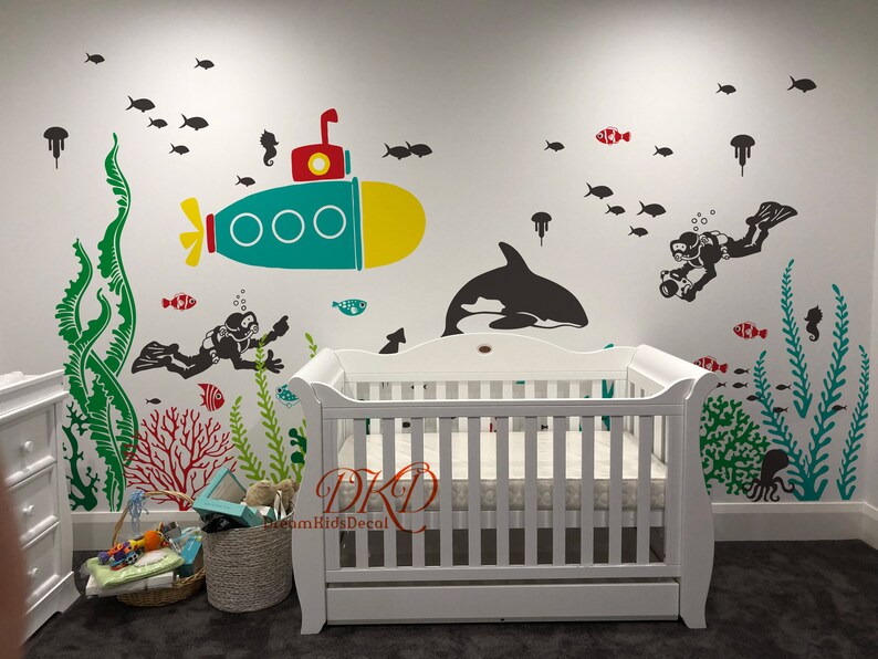 Under the Sea Nursery Wall Decal Sticker for Kids Scuba Etsy