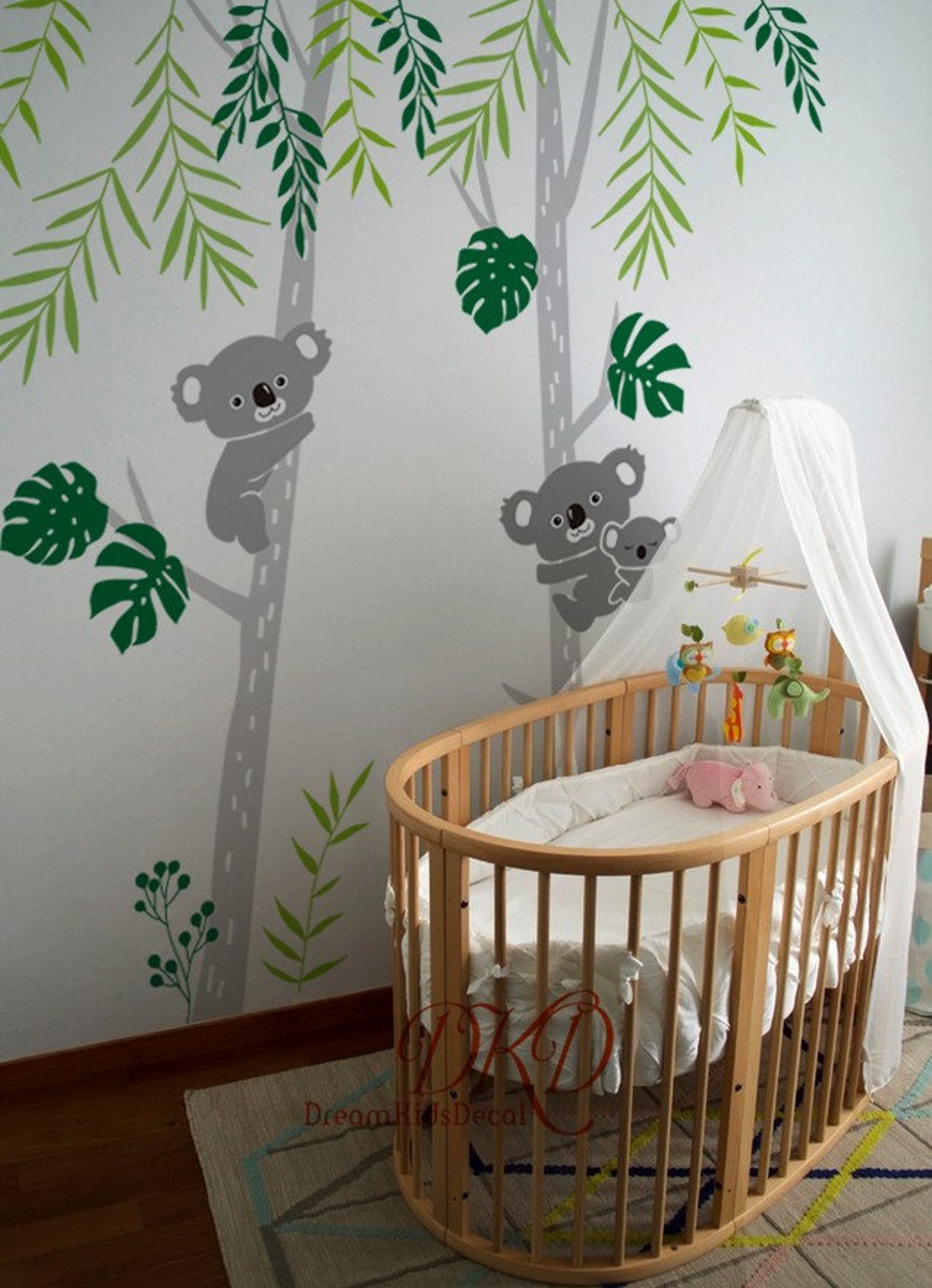 Wall Decal Nursery Wall Sticker Tree Wall Decalkoala on Tree Etsy