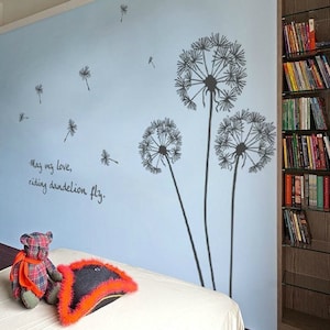 Dandelion wall decal nursery wall decals vinyl vine wall sticker quote wall decor mural - white Dandelion-DK034