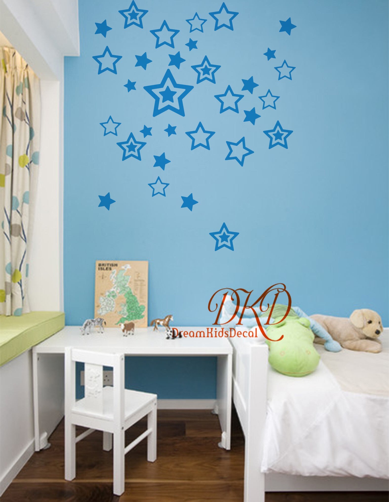 Stars Wall Decals for Kids room Star Wall Stickers Pattern Etsy