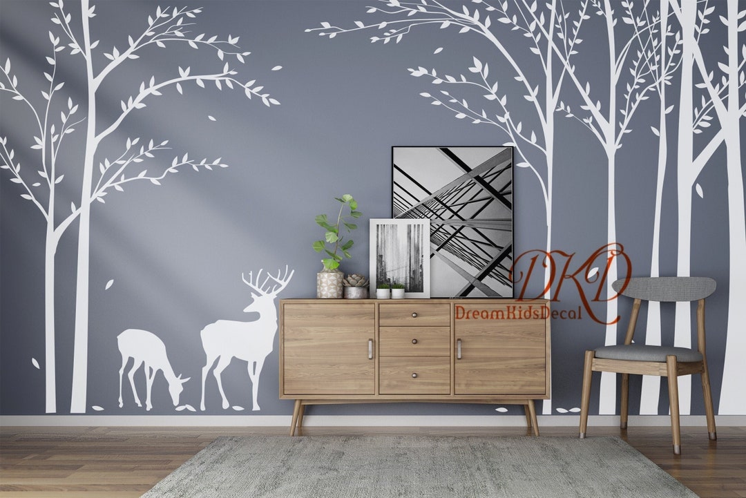 White Tree Wall Decals Nursery Wall Sticker Kids Room Decor Etsy