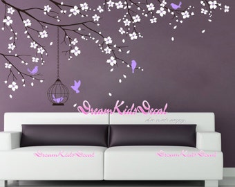 Nursery Wall Decal Wall Sticker Baby Nursery Decals Girls kids Room Decal-Cherry Blossoms Tree Decal-DK098