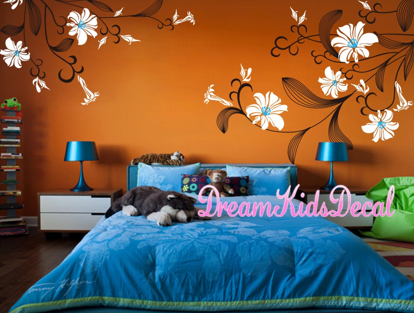 Removable Flowers Wall Decal Baby Girl Nursery Wall Sticker Etsy