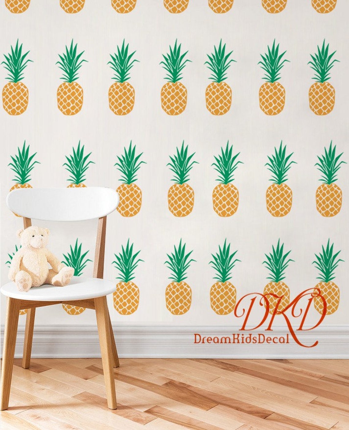 Pineapple Wall Decal Pineapple Decal for Nursery Wallpaper - Etsy