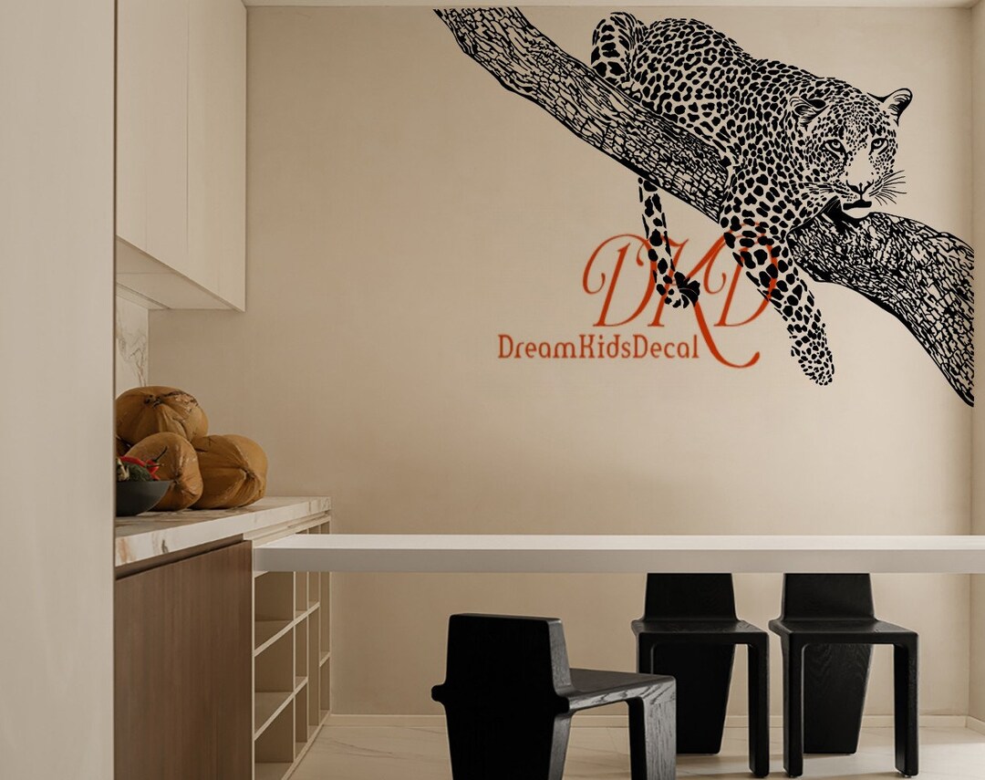 Leopard Wall Decal Safari Africa Decals Cheetah Jungle Wall Etsy