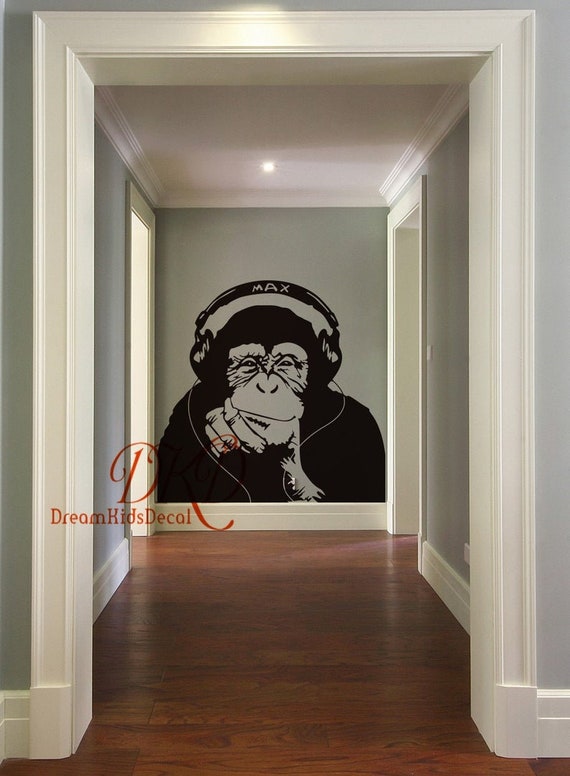 Banksy Thinking Monkey Sticker - Art Vinyl Street Dj Baksy Wall Decal