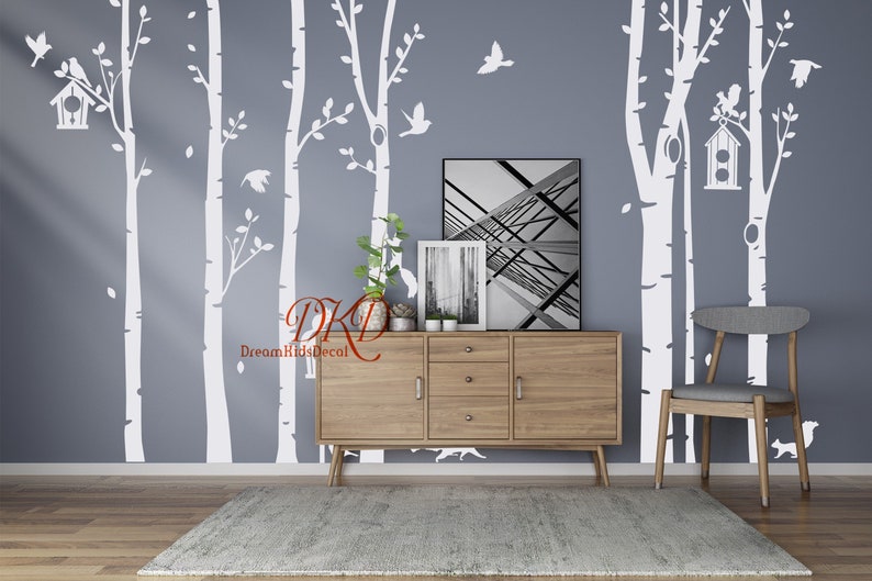 Birch trees decalswall decals nature wall decals vinyl wall Etsy