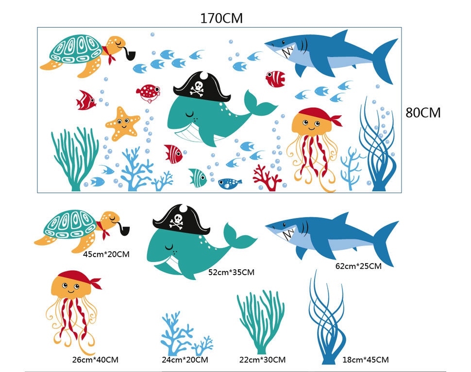 Under the Sea Wall Decal Wall Sticker for Kids Ocean Nursery Etsy