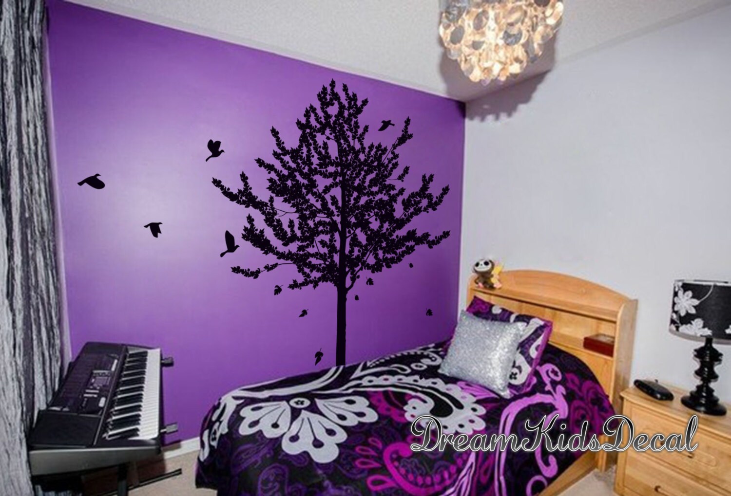 Tree Wall Decal Living Room Wall Decals Pine Tree Decal Wall Etsy