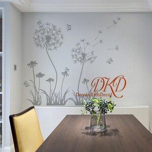 Dandelion Wall Decal Flower Wall Decal Floral Wall Sticker Nursery Room ...