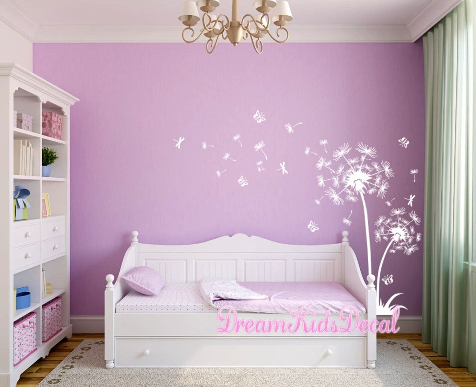 Dandelion Wall Decal Flower Wall Decal Floral Wall Sticker Etsy