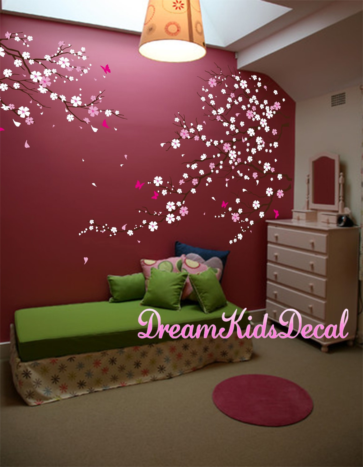 Buy Wall Decal for Living Room, Wall Decals Nursery, Wall Stickers for Baby  Room, Wall Decorations, Wall Decals Tree-cherry Blossoms Tree-dk239 Online  in India 