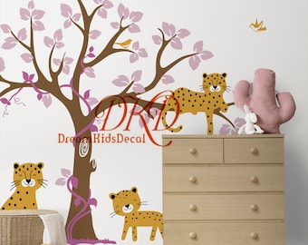 Autocollant Mural Singes Et Bananiers – Déco Murale Enfant Peel And Stick