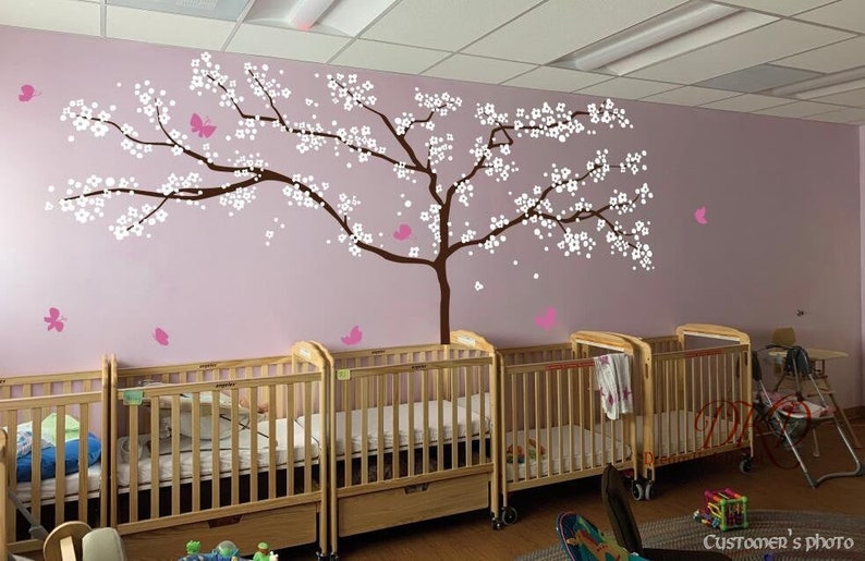 Cherry Blossom Tree Wall Decal Butterfly Wall Sticker Etsy