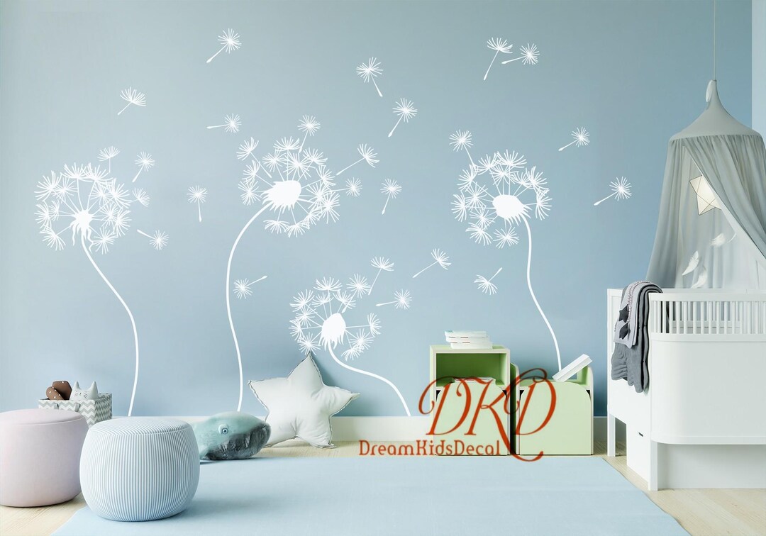 Dandelion Wall Decal Flower Wall Decal Floral Wall Sticker for Kids ...
