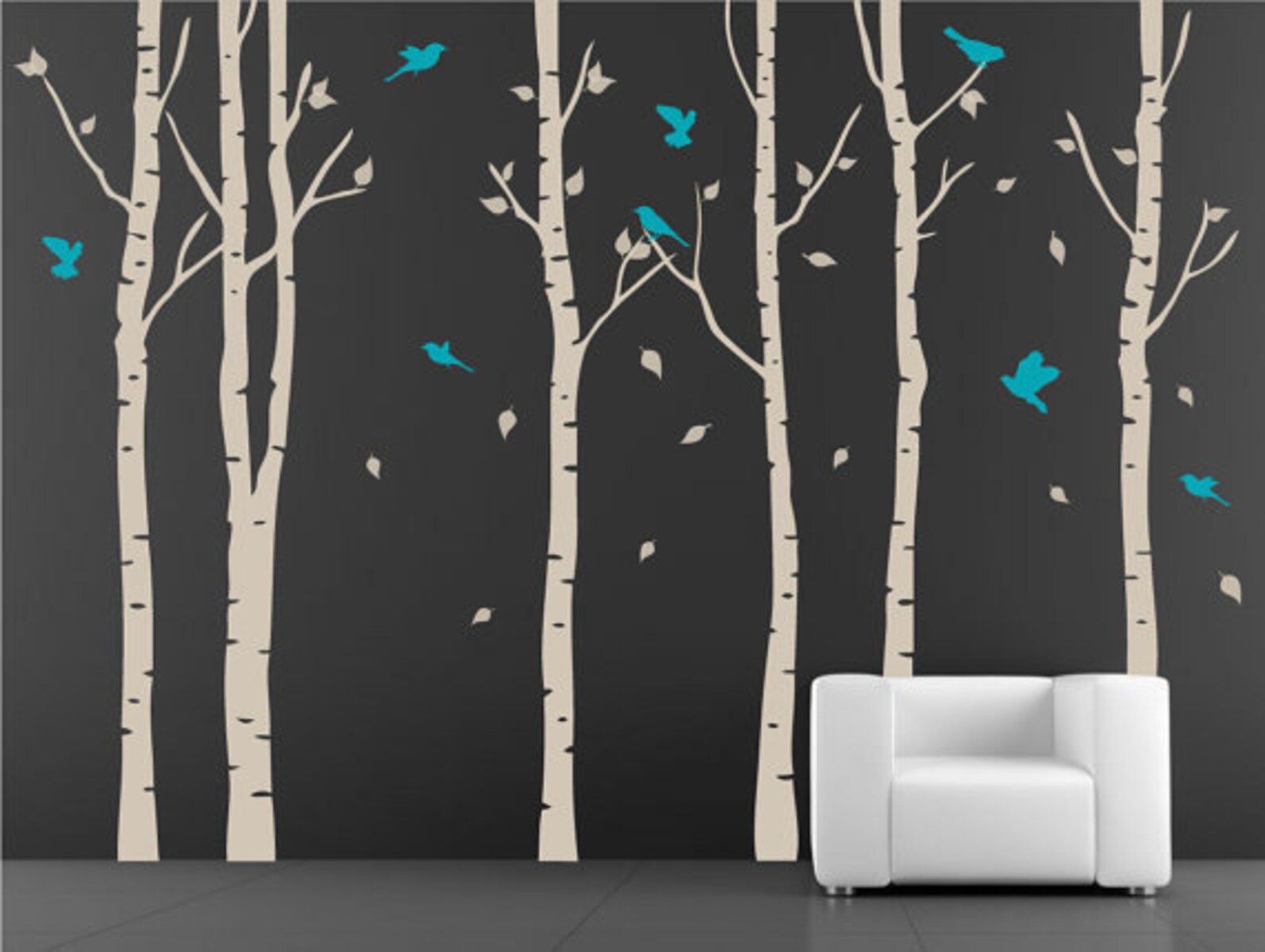 Birch Trees Wall Decals White Tree Decal Tree Wall Decals Etsy