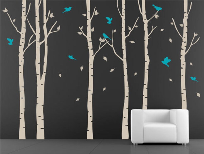 Birch trees wall decals white tree decal tree wall decals Etsy