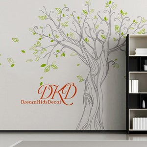 Tree wall Decal Wall Sticker Baby Nursery Decals Wall Decor-Blowing Tree Decal for Living room-DK290