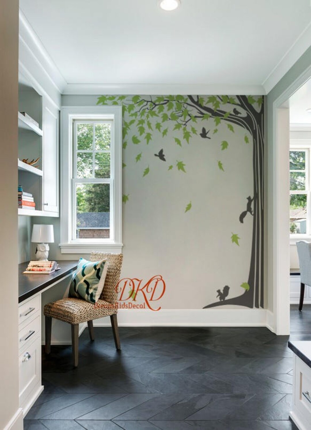 Kiwistar Ramo – Uccelli – Stelle Adesivo da Parete in 6 Taglie – Wall Sticker Wall Sticker, 34_Orange, 80 x 73 cm