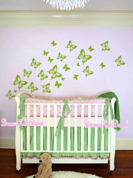  DECOWALL SG-2103 Wild Flower Wall Stickers Floral Plant  Butterfly Decals Removable for Nursery Bedroom Living Room Art Home Decor  murals Decoration : Baby