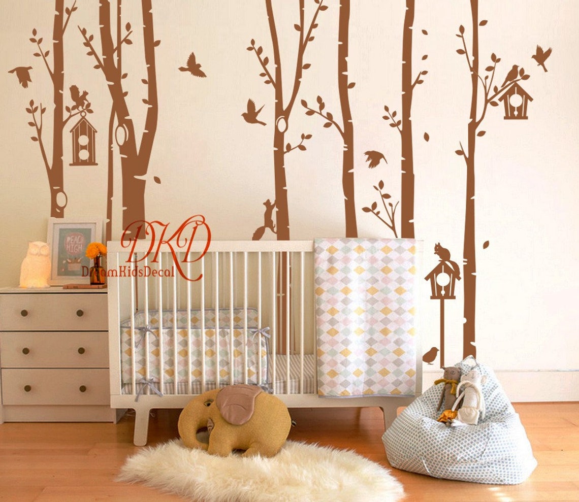Birch trees decalswall decals nature wall decals vinyl wall Etsy