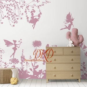 Fairy & Unicorn Wall Decal, Girls Nursery, Flower Fairytale Sticker - Etsy