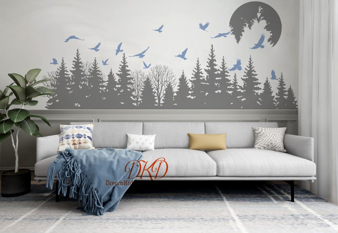Pine Tree Wall Decal, Forest Wall Decal, Woodland Nursery Wall Decal ...