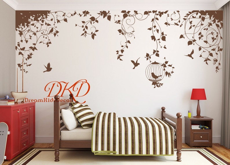 Nursery Decal Vinyl Wall Decal Nature Design Tree Wall Decals Etsy Canada