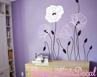 Wall decal Wall Sticker-Flower with butterfly