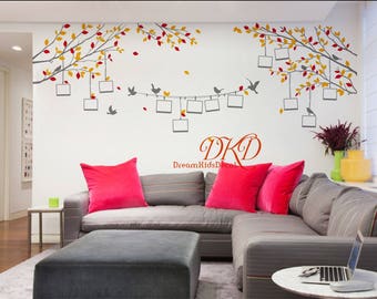 SUPERDANT Adesivo Murale Albero Della Vita Adesivi Murali Albero Genealogico Uccelli Rami Su Un - Foto 2