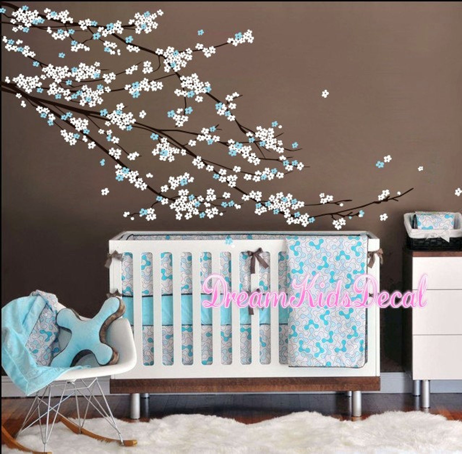 Cherry Blossom Tree Wall Decal Baby Girl Nursery Wall Decal Etsy Canada