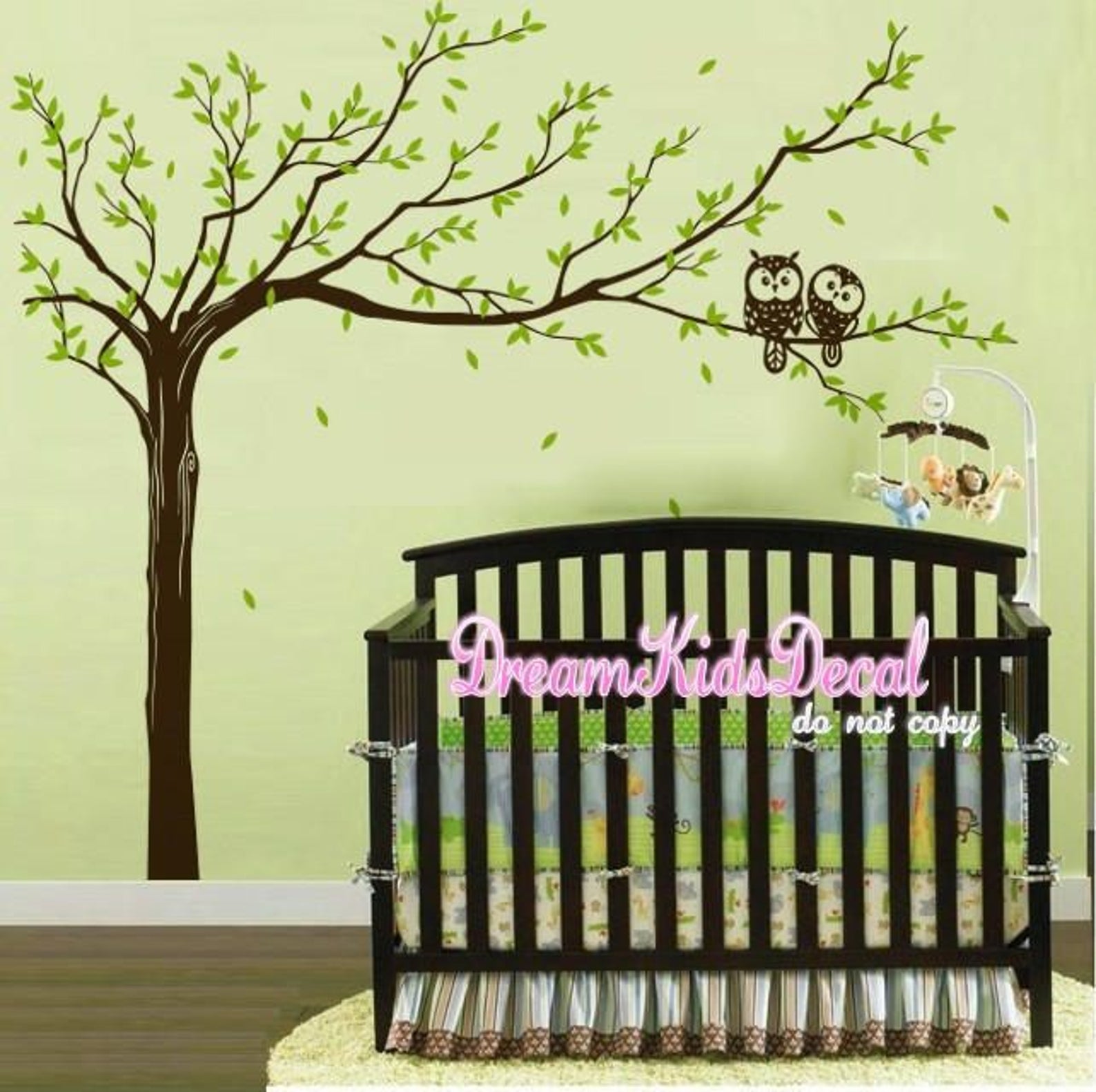 Giant Tree Wall Decal Nursery Wall Decal With Owls Decals Etsy