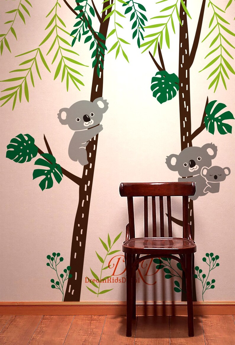 Wall Decal Nursery Wall Sticker Tree Wall Decalkoala on Tree Etsy