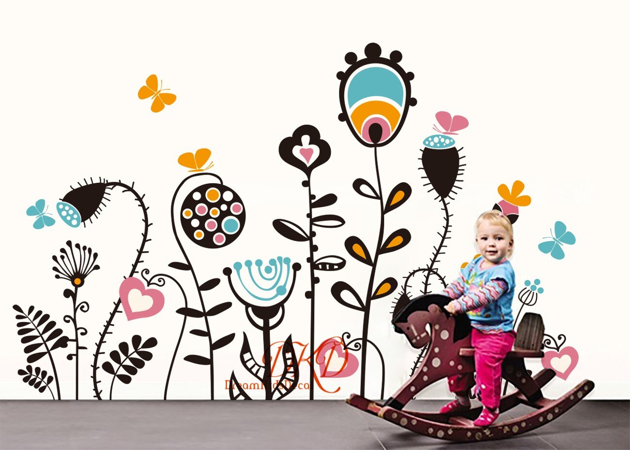 Flowers Wall Decal Baby Girl Nursery Wall Sticker Wall Decals Etsy