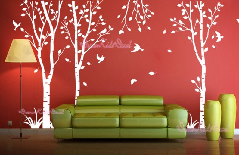 Birch Trees Decalswall Decals Nature Wall Decals Vinyl Wall Etsy