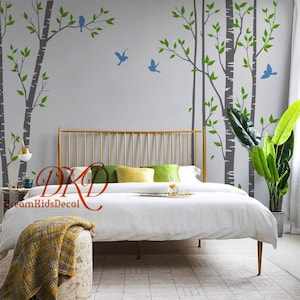 Birch tree forest tree wall decal, White Set Tree, Forest Wall Decal, Nursery Wall Decal Wall Stickers