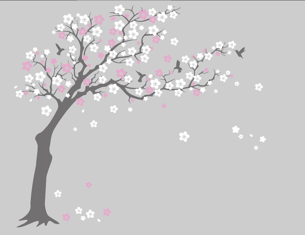 Cherry blossoms Tree decal nursery wall decal baby wall decal Etsy
