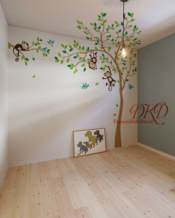 Removable Wall Sticker Tree Decal With Jungle Monkeys Uk - Removable Wall Stickers Uk Removable Wall Sticker Tree Decal With Jungle Monkeys Uk - Removable Wall Stickers Uk