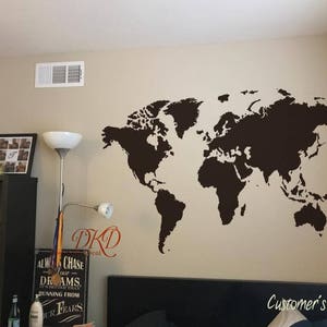 World map decal, Map decal Office Decor, World Map decals, Wall Decal-World map Stickers for Nursery Playroom-DK228