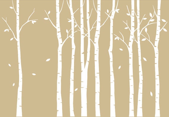 Adesivo Murale Rimovibile In Vinile Innovative Stencils - Albero Di Betulla Bianco, 4-5 Metri, Per Pareti, Porte, Vetro - Decorazione Fai Da Te