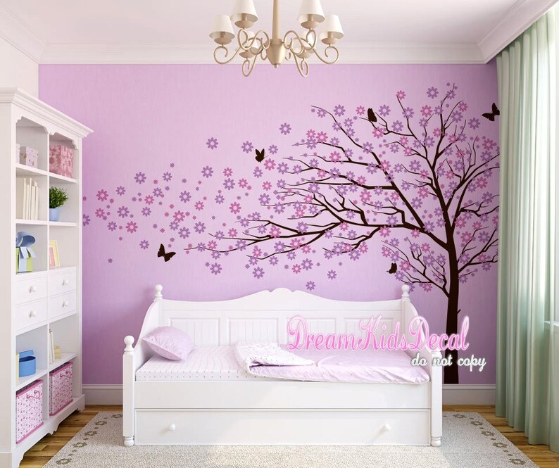 Cherry Blossoms Tree Decal Wall Murals Baby Girl Nursery Etsy