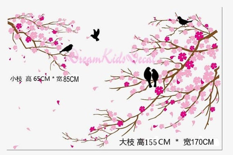 Cherry blossoms Wall Decal Wall Sticker tree decals-DK006 image 4